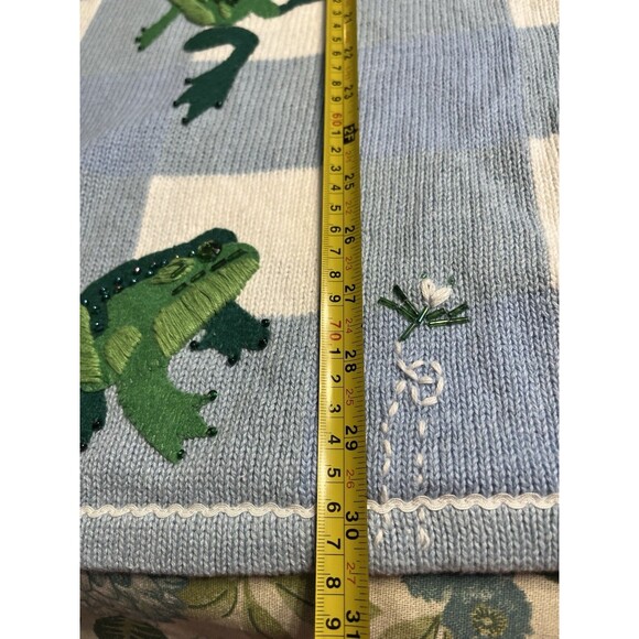 Quacker Factory Embroidered Frogs Button Down Short Sleeve Sweater 3X~ NWT - Picture 10 of 16